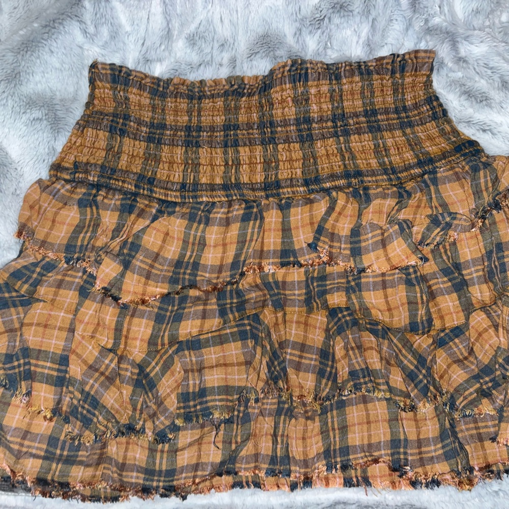 plaid Free people skirt